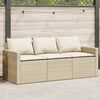 vidaXL Divano da Giardino con Cuscini a 3 Posti Beige in Polyrattan