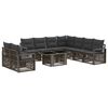 vidaXL Set Divano da Giardino 10 pz Grigio e Grigio Scuro polyrattan