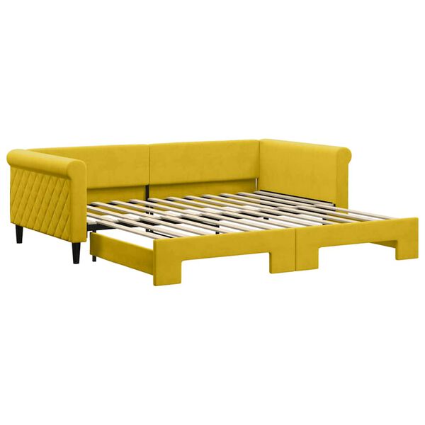 vidaXL Divano Letto con Letto Estraibile Giallo 100x200 cm in Velluto