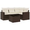 vidaXL Set Divano da Giardino 5 pz con Cuscini Marrone in Polyrattan