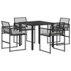 vidaXL Set da Pranzo per Giardino 5 pz Nero polyrattan
