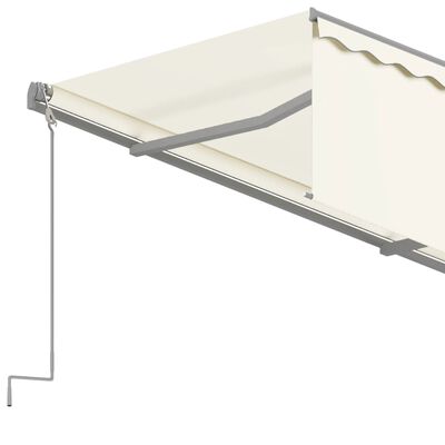 vidaXL Tenda da Sole Retrattile con Parasole 4,5x3 m Crema