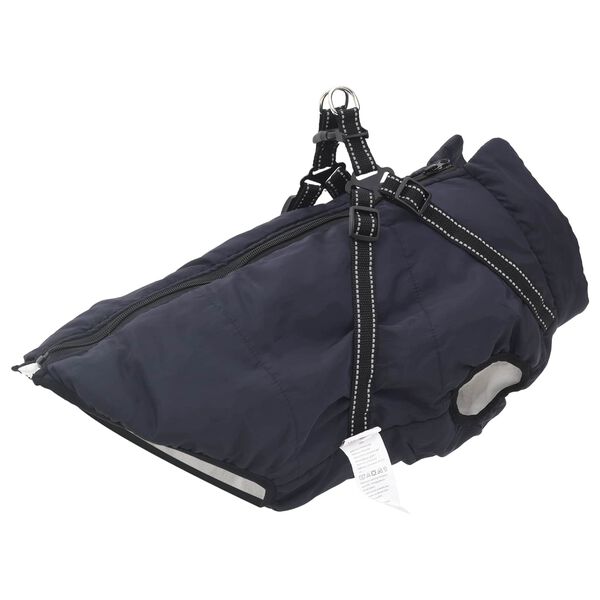 vidaXL Cappotto per Cani Blu navy L52 Pile e Poliestere