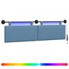 vidaXL Testiera sospesa Con luce LED Blu Tessuto in Cords