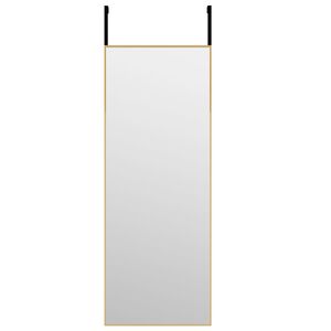 vidaXL Specchio da Porta Oro 30x80 cm in Vetro e Alluminio