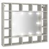 vidaXL Mobile a Specchio con LED Grigio Cemento 91x15x76,5 cm