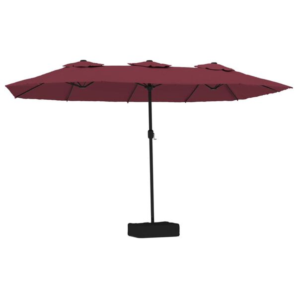 vidaXL Ombrellone da Giardino a Doppia Testa Rosso Bordeaux 449x265 cm