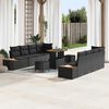 vidaXL Set Divano da Giardino con cuscino 11 pcs Nero Poly Rattan