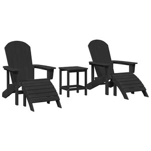vidaXL Mobili da lounge da giardino 3 pcs Nero 38 x 38 x 46cm Plastica