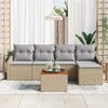 vidaXL Set Divano da Giardino 6 pcs Beige e Grigio Chiaro polyrattan