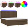 vidaXL Letto a Molle Materasso e LED MarroneScuro 180x200cm in Tessuto