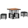 vidaXL Set da Pranzo per Giardino con cuscino 3 pcs Nero e Grigio