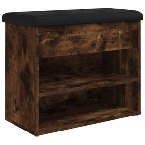 vidaXL Panca Porta Scarpe Rovere Fumo 62x32x50 cm Legno Multistrato