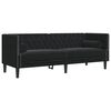 vidaXL Set Divani Chesterfield 2pz con Cuscini Nero Velluto