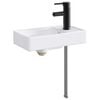 vidaXL Lavabo con rubinetto e scarico Nero Opaco 40,5 x 22,5 x 11,5 cm