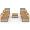 vidaXL Set Salotto da Giardino 9pz Marrone Ambra Legno Massello Pino