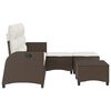 vidaXL Set Divani da Giardino 3 pz con Cuscini a L Marrone Polyrattan
