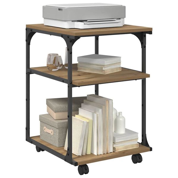 vidaXL Supporto per Stampante Rovere artigianale 43 x 48 x 64 cm