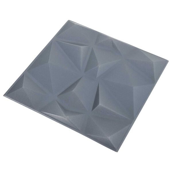 vidaXL Pannelli da parete 24 pcs Grigio Diamante 50 x 50 cm