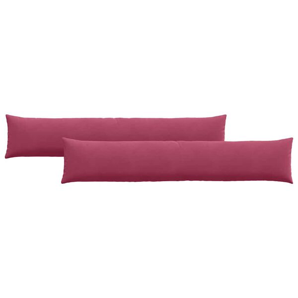 vidaXL Cuscini da Divano 2 pcs Rosso Vino 200 x 40 cm Tessuto in Cords