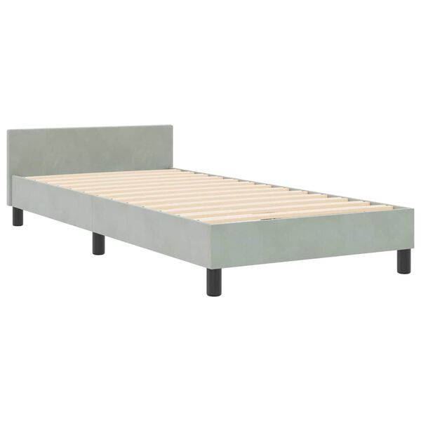vidaXL Letto a molle con testiera Grigio chiaro 90 x 200 cm Velluto