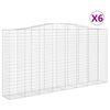 vidaXL Cesti Gabbioni ad Arco 6 pz 400x50x200/220 cm Ferro Zincato