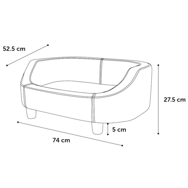 FLAMINGO Divano per Cani Emerald Verde M 74x52,5x27,5 cm