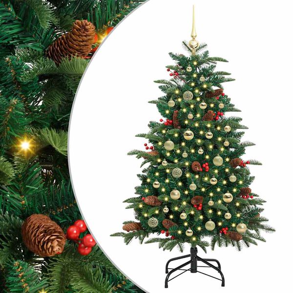 vidaXL Albero di Natale artificiale con 150 LED Verde 150 cm