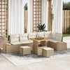 vidaXL Set Divano da Giardino 9 pcs Beige polyrattan