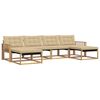 vidaXL Set di divani da esterno con cuscino 6 pcs Bianco e Beige