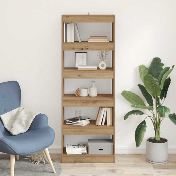 vidaXL Armadio per Libri rovere artigianale 60 x 30 x 166 cm