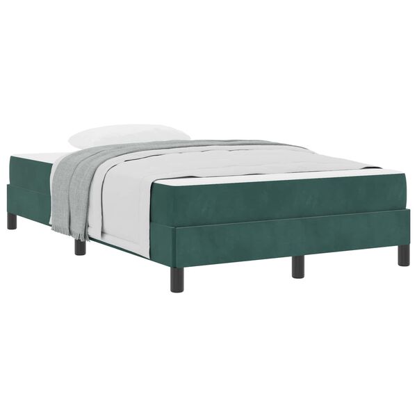 vidaXL Letto a molle con materasso Verde Scuro 120 x 190 cm Tessuto