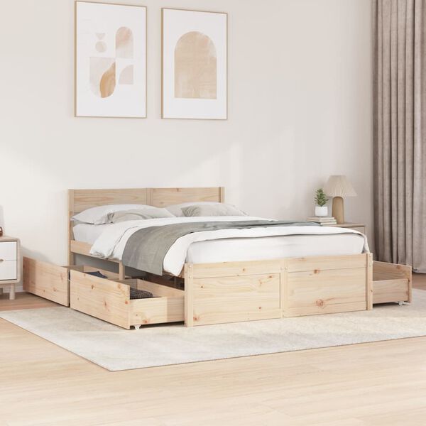 vidaXL Letto senza Materasso 120x200 cm in Legno Massello di Pino