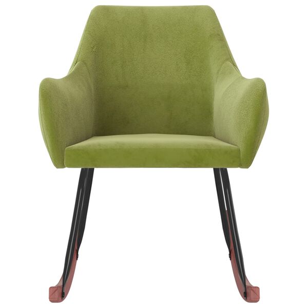 vidaXL Sedia a Dondolo Verde Chiaro in Velluto