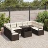 vidaXL Set Divano da Giardino 10 pcs Marrone e Crema polyrattan