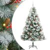 vidaXL Albero di Natale artificiale Verde e bianco 210 cm