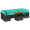 vidaXL Set Divani da Giardino con Cuscini 8 pz Nero in Polyrattan