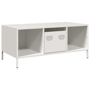 vidaXL Tavolino Bianco 101,5x50x43,5 cm in Acciaio Laminato a Freddo