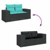 vidaXL Set Divani da Giardino 9 pz con Cuscini Nero Polyrattan Acacia