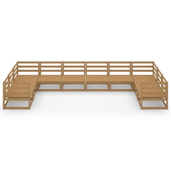 vidaXL Set Divani da Giardino 10 pz in Legno Massello di Pino