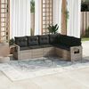 vidaXL Set Divano da Giardino 6pz con Cuscini Grigio Chiaro Polyrattan
