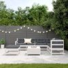 vidaXL Set Salotto Giardino 8pz con Cuscini Bianco Legno Massello Pino