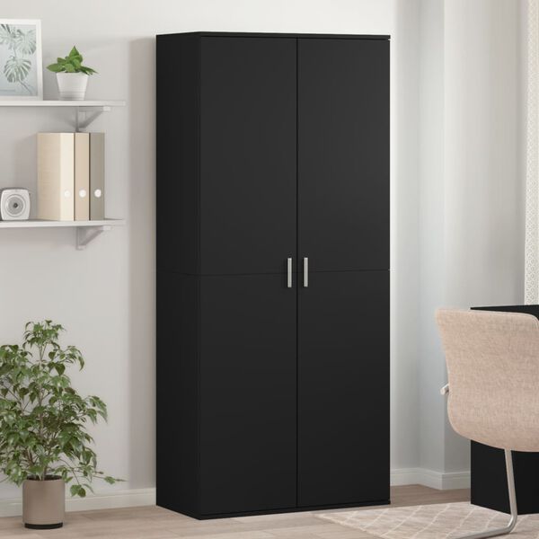 vidaXL Scarpiera Nera 80x39x178 cm in Legno Multistrato
