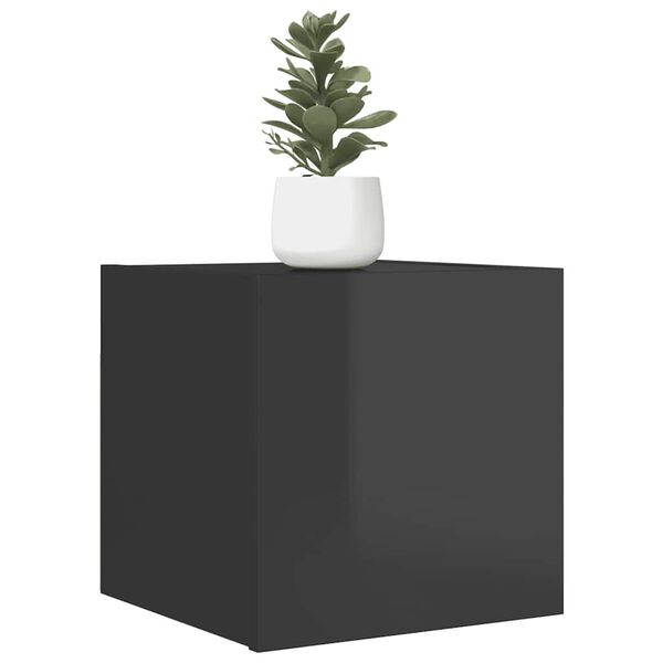 vidaXL Mobili Porta TV a Parete 2pz Grigio Lucido 30,5x30x30 cm