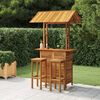 vidaXL Set da Bar per Giardino 3 pz in Legno Massello di Acacia