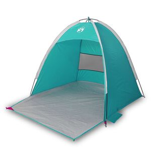 vidaXL Tenda da Spiaggia 3 Persone Verde Mare Impermeabile