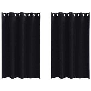 vidaXL Tende Blackout con Anelli 2 pz Nero 175 x 140 cm Poliestere