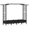 vidaXL Letto Rialzato con Griglia e Tetto Nero 207 x 40 x 129 cm PP
