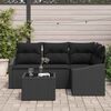 vidaXL Set di divani con cuscino 5 pcs Nero polyrattan