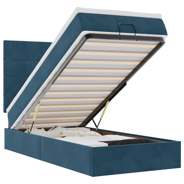 vidaXL Struttura Letto Pouf con Materassi 90x190 cm in Velluto